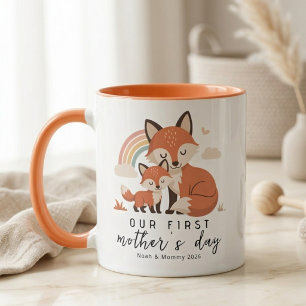 Mug Renard pastel Maman Bébé Première Fête des Mères A