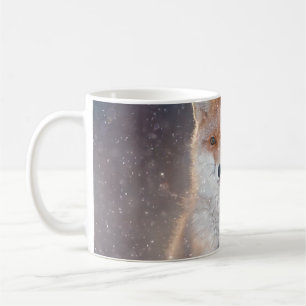 Mug Renard rouge, forêt d'hiver, illustration pittores