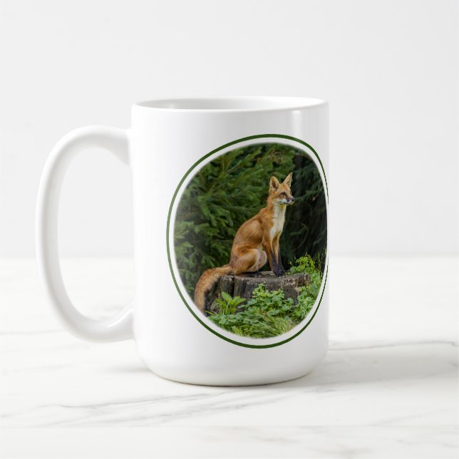 Mug Renard Rouge Sur Un Piédestal (Gauche)
