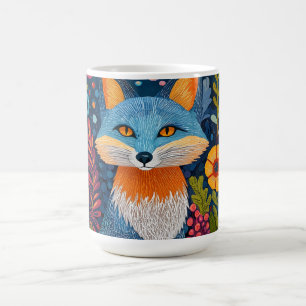Mug Renard Vibrant Point Art Au Milieu De Flore Luxuri
