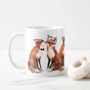 Mug Renards dans l'amour, cadeau de valentine de