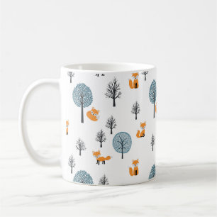 Mug Renards forestiers : Arrière - plan blanc Vintage