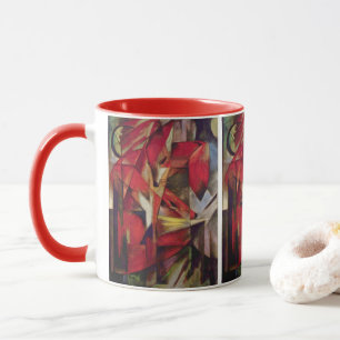 Mug Renards par Franz Marc, Art Cubisme Abstrait Vinta