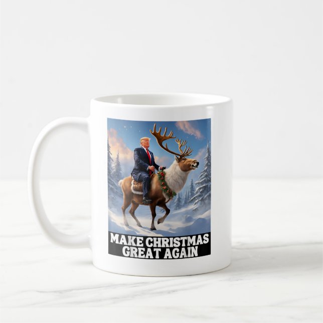 Mug Rendre Noël à nouveau super drôle Père Noël Chapea (Gauche)