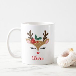 Mug Renne de Noël Visage Mignon