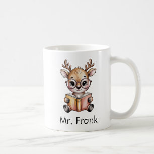 Mug Renne Mignon Lisant un Livre Personnalisé