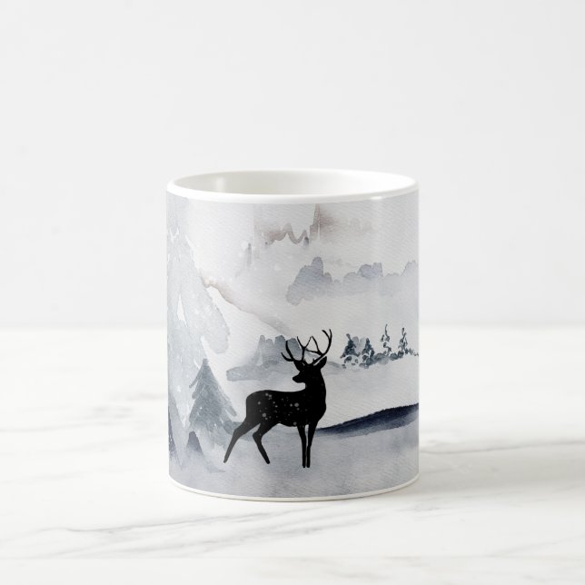 Mug Rennes dans l'Aquarelle gris sauvage Noël (Centre)