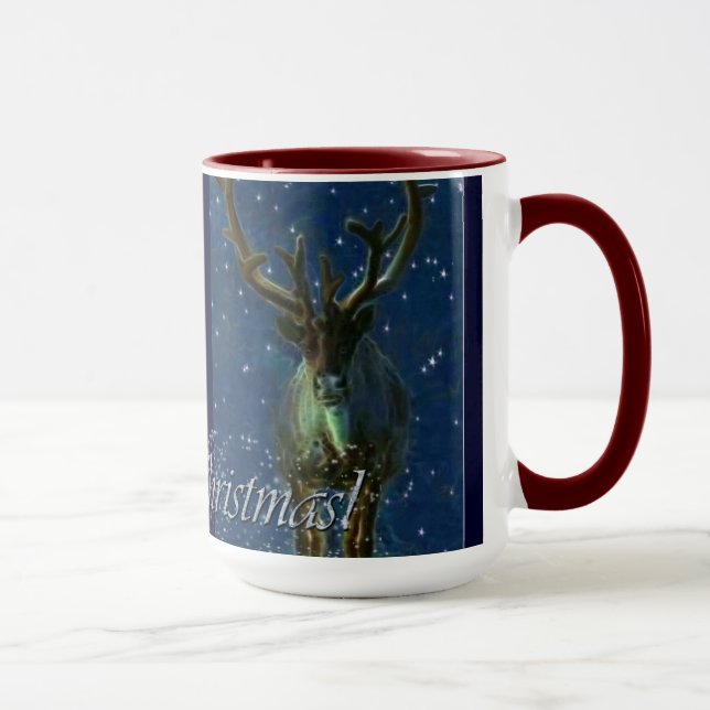 Mug Rennes d'hiver, neige et joyeux Noël Design (Droite)