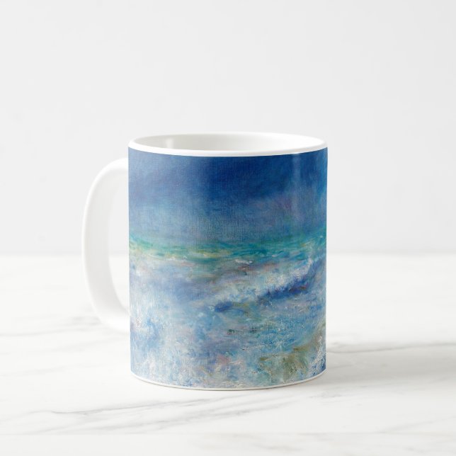 Mug Renoir Seascape. Impressionnisme nautique bleu. Me (Devant gauche)