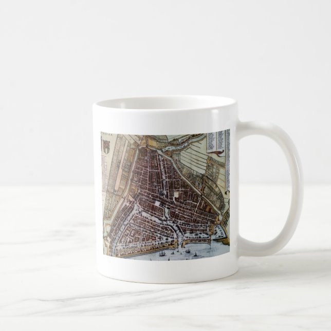 Mug Réplique carte de la ville de Rotterdam 1652 (Droite)