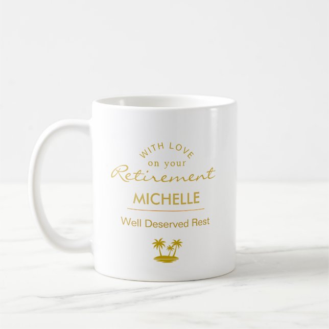 Mug Repos mérité personnalisé pour la retraite (Gauche)