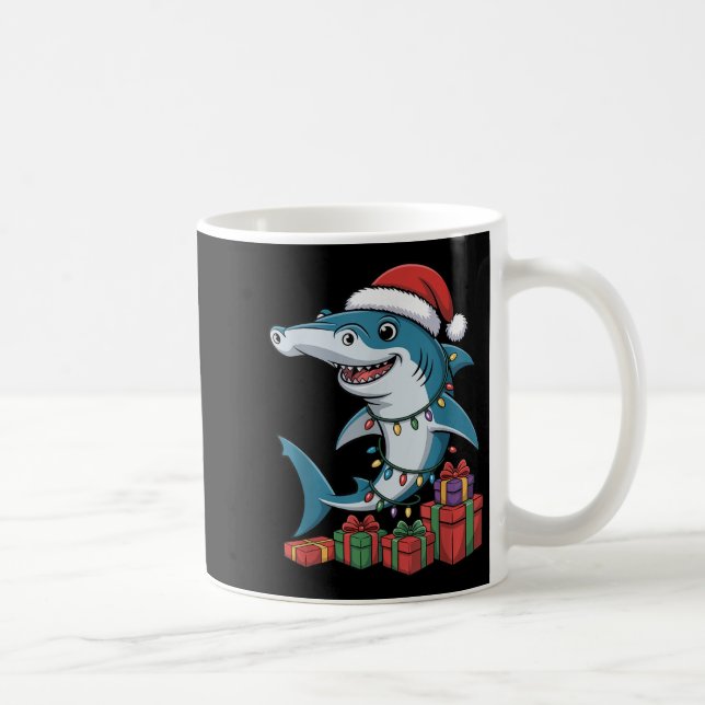 Mug requin à marteau Santa Hat Noël Funny Marine (Droite)