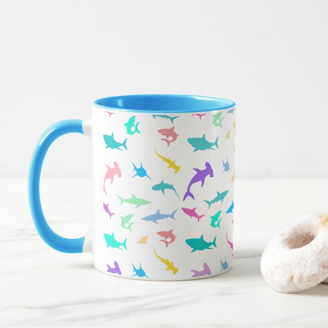 Mug Requin coloré sous la mer School Party (Avec donut)