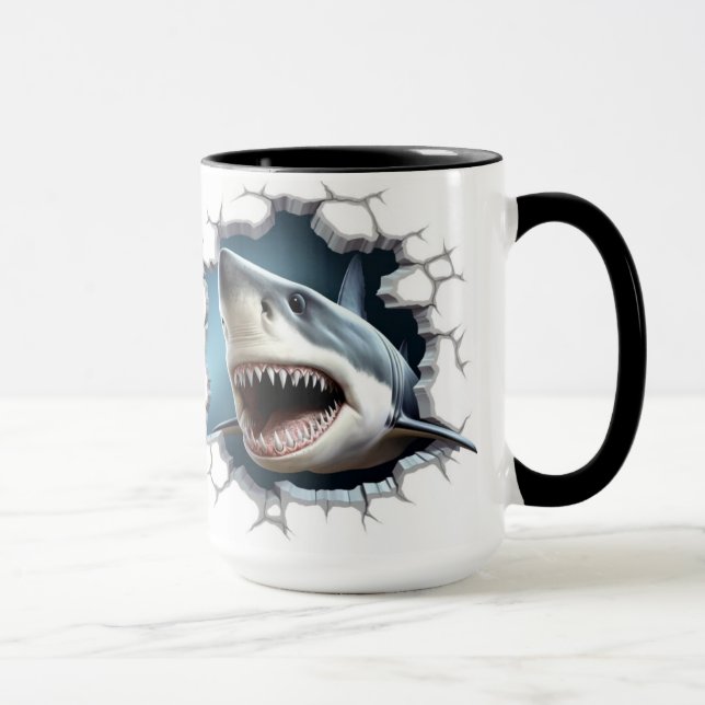 Mug Requin dans un mur (Droite)