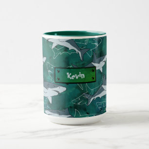 Mug Requins, marine, mer, poisson, prédateur, animal,