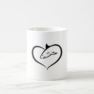 Mug Requins Poisson Fin Océan Océan Cool Drôle Cadeau