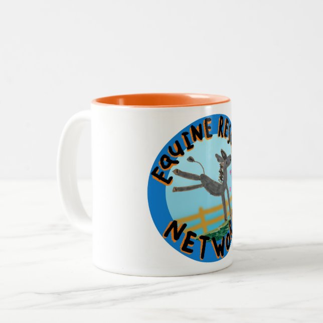 Mug réseau de Secourt équine - Orange (Devant gauche)