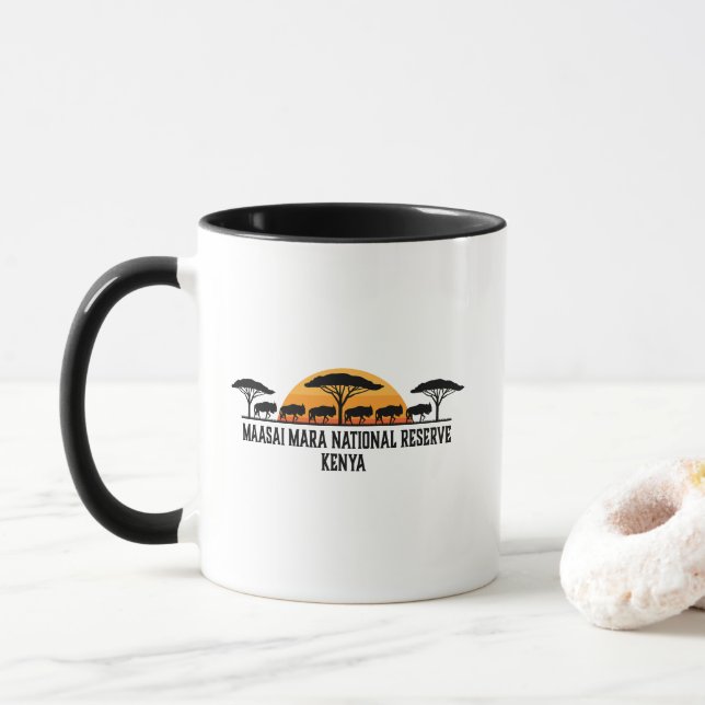 Mug Réserve nationale de Massai Mara Kenya (Avec donut)