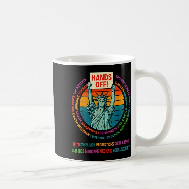 Mug Resist Resistance Usa Statue Of Liberty Hands Off  (Droite)