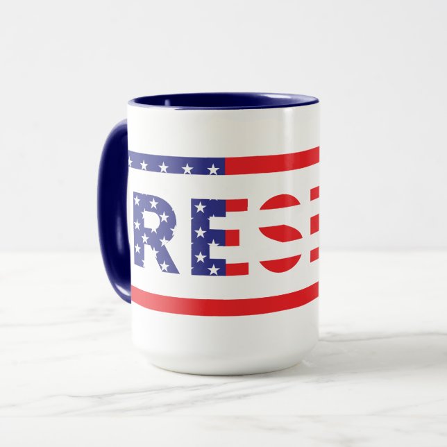Mug RÉSISTER| Drapeau des États-Unis (Devant gauche)
