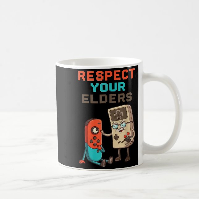 Mug Respect Your Elders Gaming Control Retro Funny Gam (Droite)