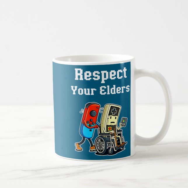 Mug Respect Your Elders Retro Gaming Funny Gamer Contr (Droite)