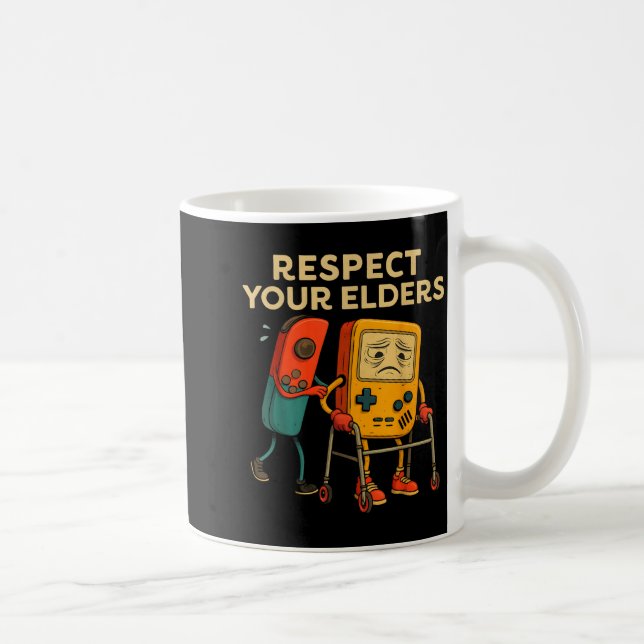Mug Respect Your Elders Retro Gaming Funny Gamer Contr (Droite)