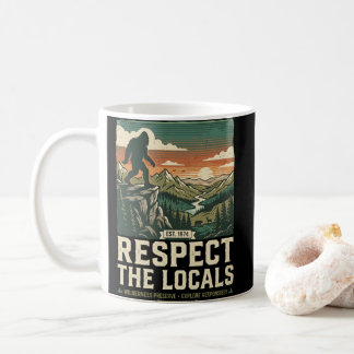 Mug Respectez le local - Bigfoot Sasquatch Vintage