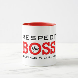 Mug Respectez le patron avec le nom