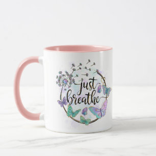 Mug Respirez simplement Papillons Pissenlit Yoga de so