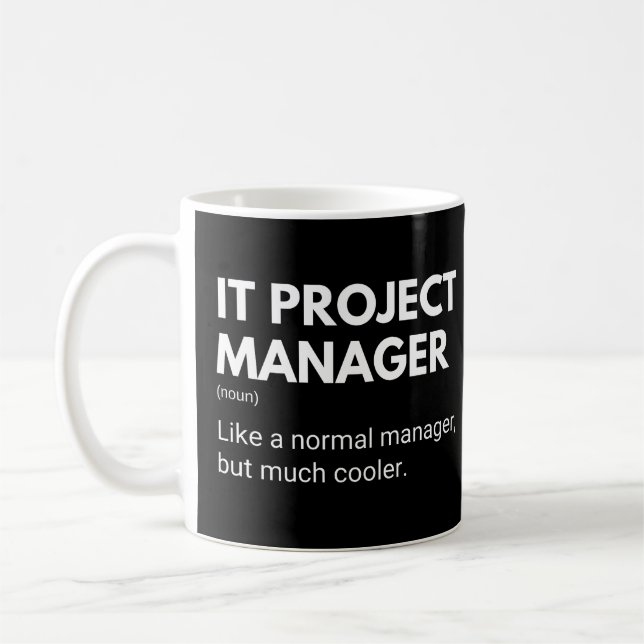 Mug Responsable de projet informatique Dit drôle (Gauche)