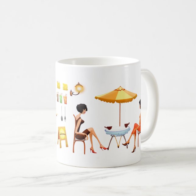 Mug Restauration et bons moments dans un restaurant (Devant droit)