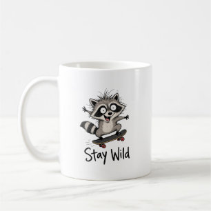 Mug Reste Sauvage, Raton Laveur sur Skateboard