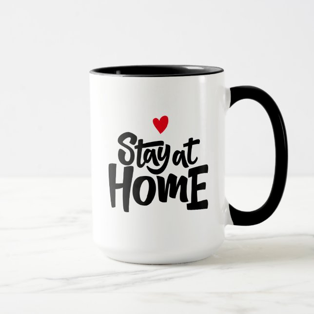 Mug Restez à la maison Coeur (Droite)