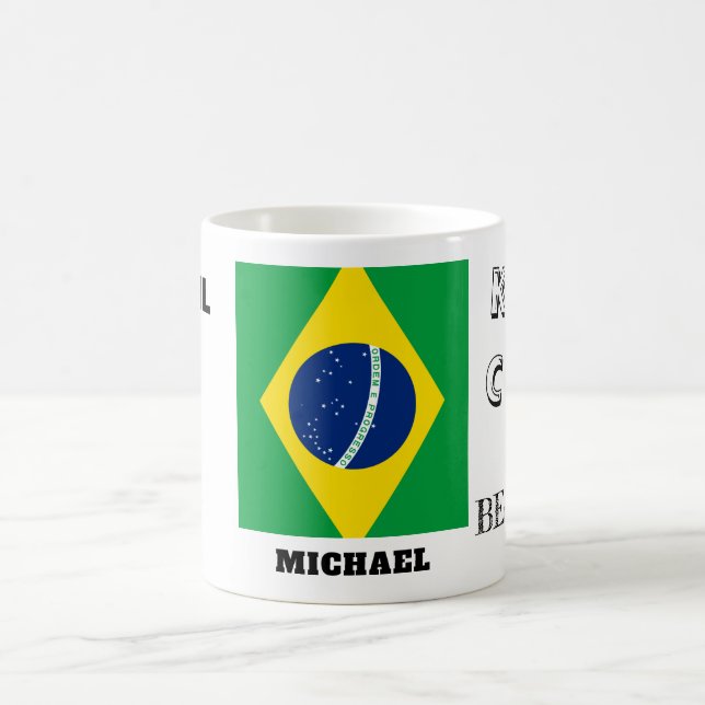 Mug Restez calme avec le drapeau brésilien (Centre)