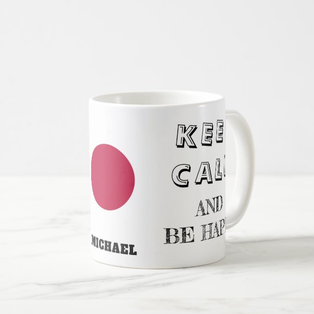 Mug Restez calme avec le drapeau japonais (Devant droit)
