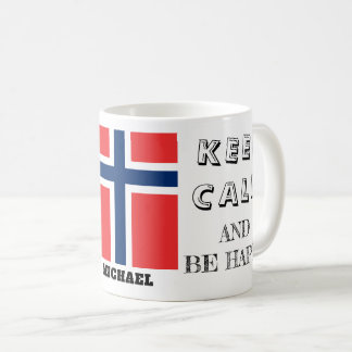 Mug Restez calme avec le drapeau norvégien