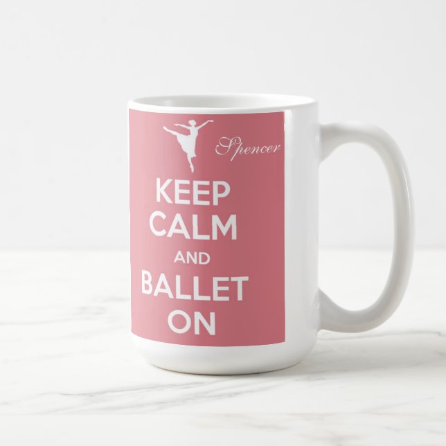 Mug Restez calme et ballet sur personnalisez votre nom (Droite)