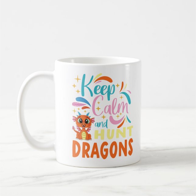 Mug Restez calme et chassez les dragons (Gauche)