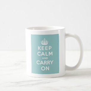 Mug Restez calme et continuez sur le bleu clair