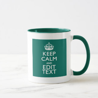 Mug Restez calme et laissez votre texte Turquoise