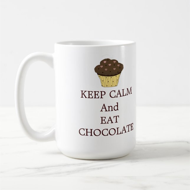 Mug Restez calme et mangez du chocolat (Gauche)
