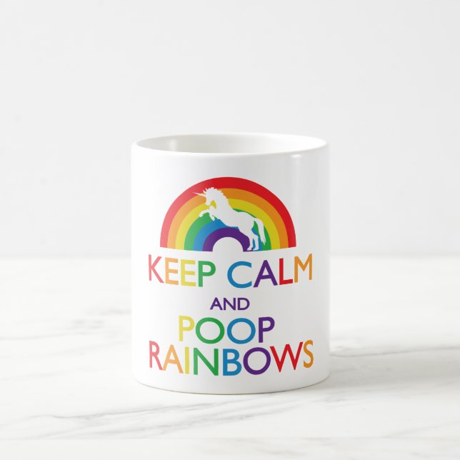 Mug Restez calme et Poop Rainbows Unicorn (Centre)