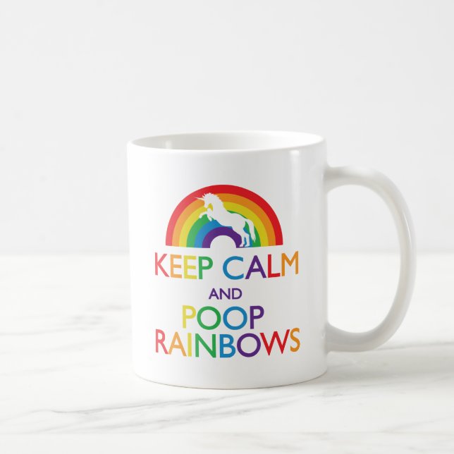 Mug Restez calme et Poop Rainbows Unicorn (Droite)