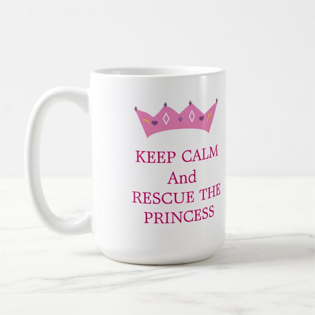 Mug Restez calme et Secourez la Princesse (Gauche)