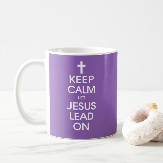 Mug Restez Calme Laissez Jésus diriger - Christ Christ (Avec donut)