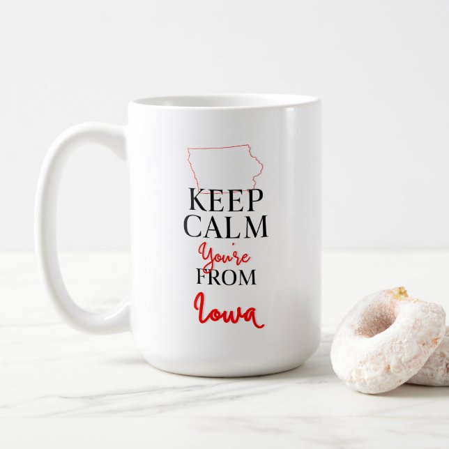 Mug Restez calme Vous êtes de l'Iowa (Avec donut)