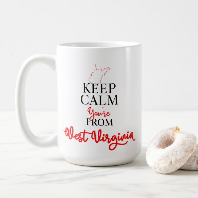 Mug Restez calme Vous êtes de Virginie-Occidentale (Avec donut)