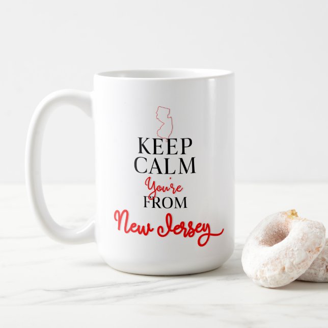 Mug Restez calme Vous êtes du New Jersey (Avec donut)