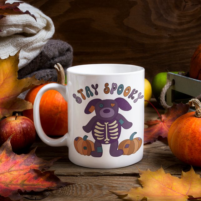 Mug Restez Éffrayant Skeleton Dog Halloween (Créateur téléchargé)